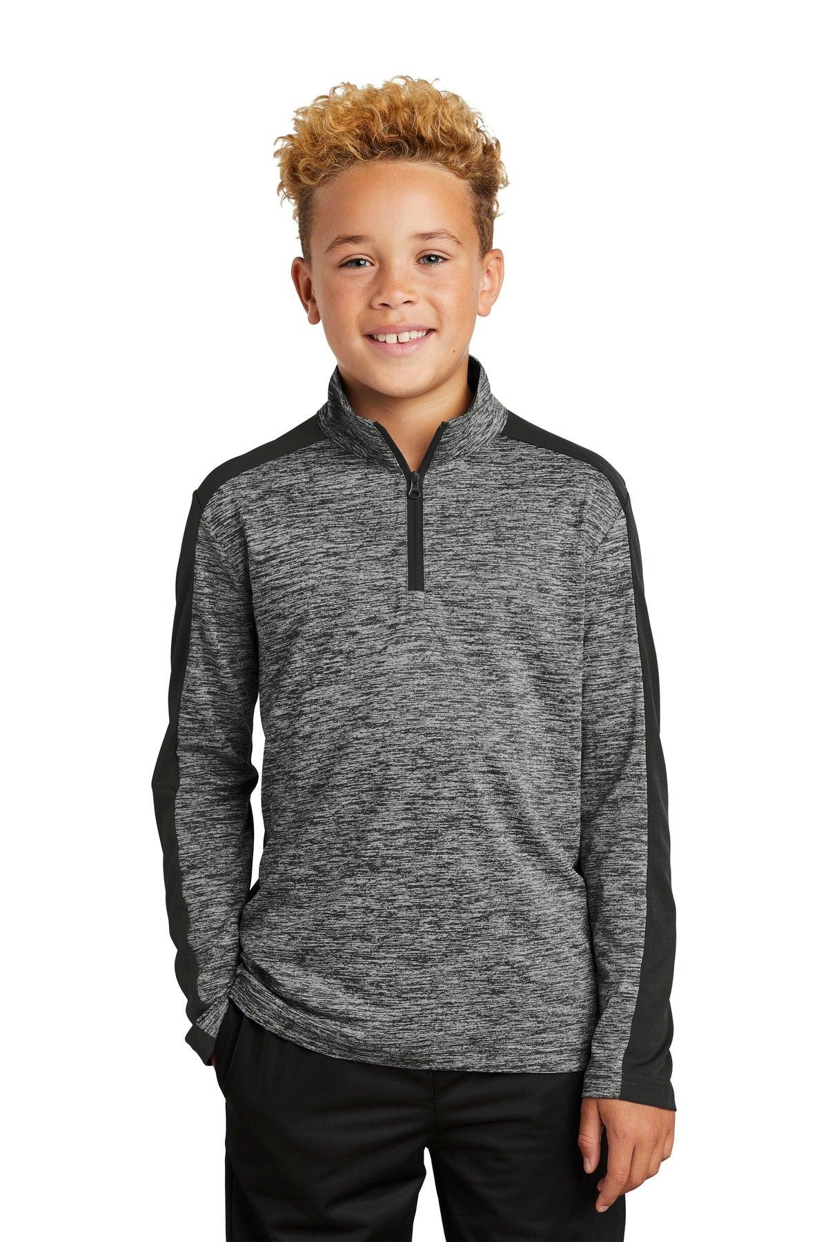 Sport-Tek Youth PosiCharge Electric Heather Colorblock 1/4-Zip Pullover. YST397 - Dresses Max