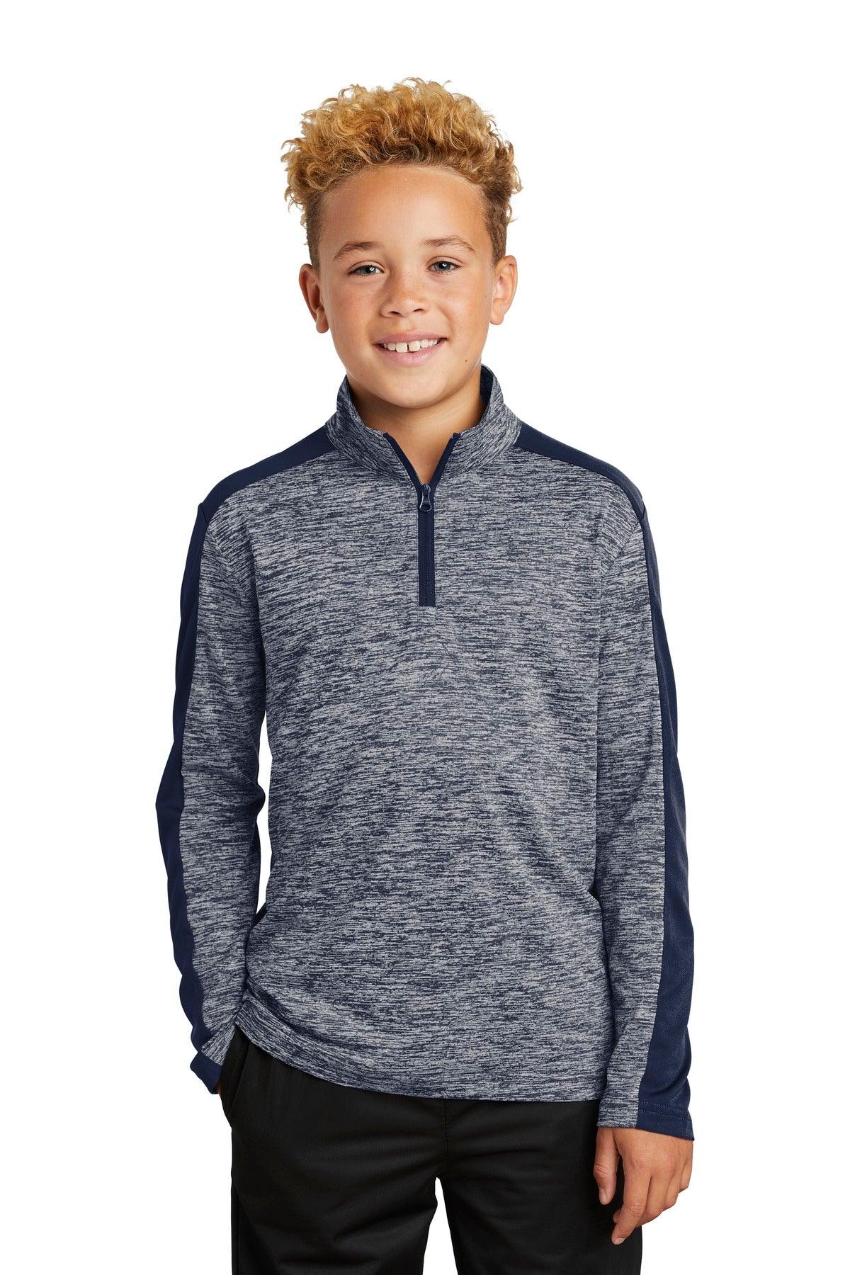 Sport-Tek Youth PosiCharge Electric Heather Colorblock 1/4-Zip Pullover. YST397 - Dresses Max