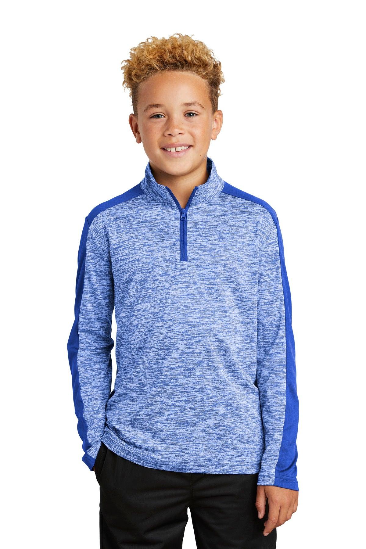 Sport-Tek Youth PosiCharge Electric Heather Colorblock 1/4-Zip Pullover. YST397 - Dresses Max