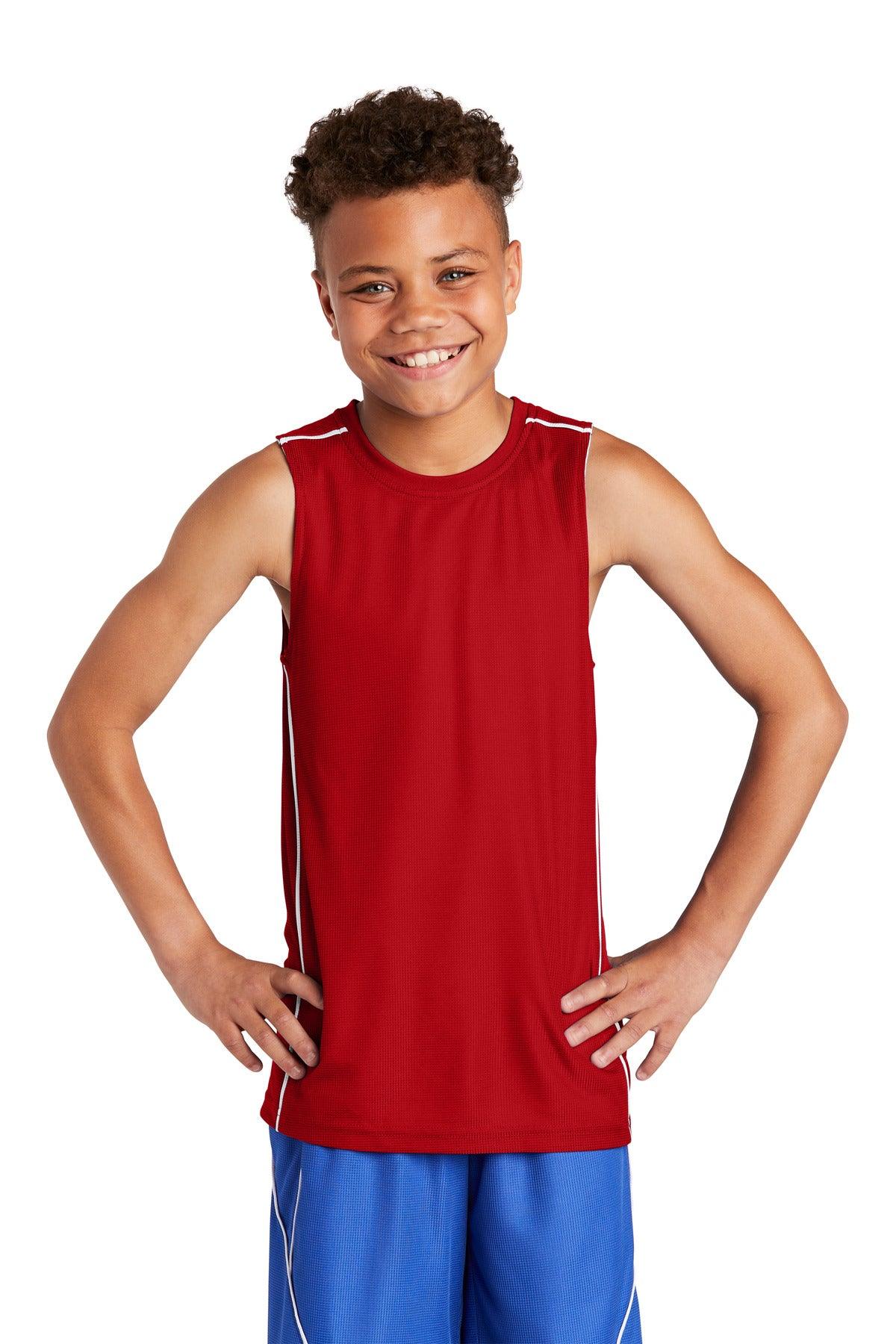 Sport-Tek Youth PosiCharge Mesh Reversible Sleeveless Tee. YT555 - Dresses Max