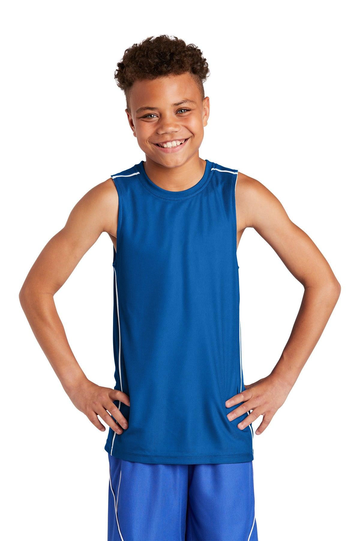 Sport-Tek Youth PosiCharge Mesh Reversible Sleeveless Tee. YT555 - Dresses Max