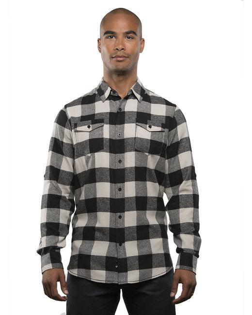 Burnside Men's Plaid Flannel Shirt B8210 - Dresses Max