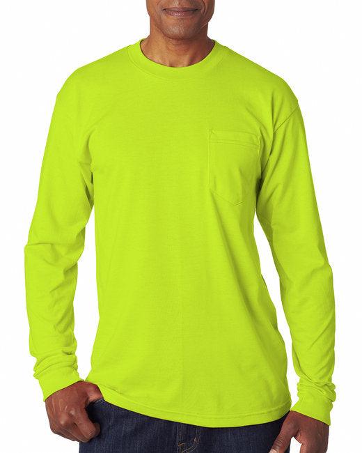 Bayside Adult Long-Sleeve T-Shirt with Pocket BA1730 - Dresses Max