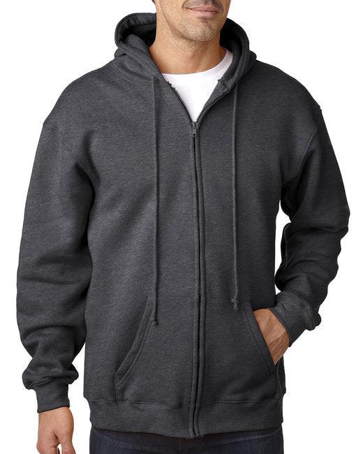 Bayside Adult 9.5oz., 80% cotton/20% polyester Full-Zip Hooded Sweatshirt BA900 - Dresses Max