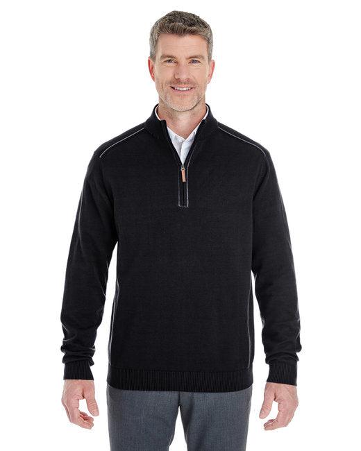 Devon & Jones Men's Manchester Fully-Fashioned Quarter-Zip Sweater DG478 - Dresses Max