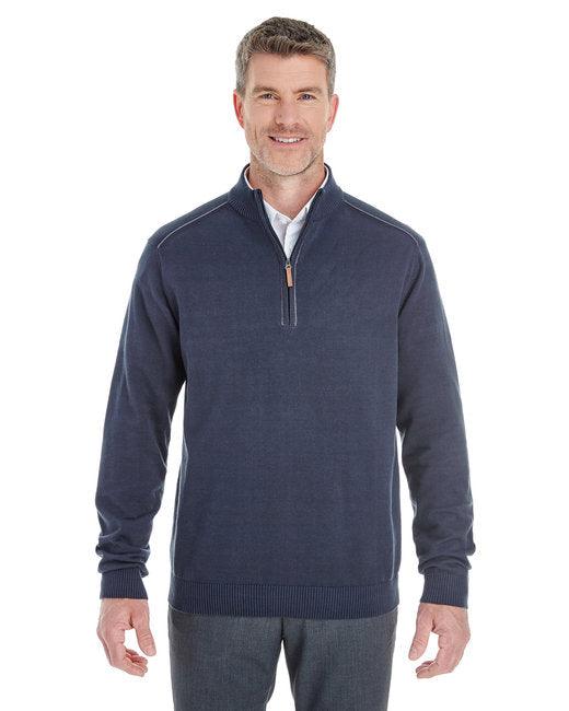 Devon & Jones Men's Manchester Fully-Fashioned Quarter-Zip Sweater DG478 - Dresses Max