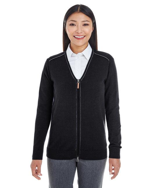 Devon & Jones Ladies' Manchester Fully-Fashioned Full-Zip Cardigan Sweater DG478W - Dresses Max