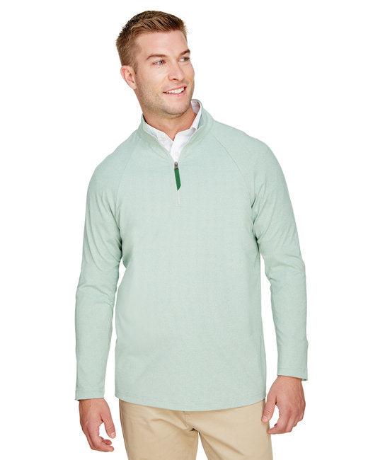 Devon & Jones CrownLux Performance Men's Clubhouse Micro-Stripe Quarter-Zip DG480 - Dresses Max