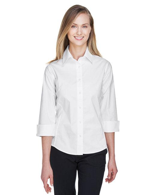 Devon & Jones Ladies' Perfect Fit 3/4-Sleeve Stretch Poplin Blouse DP625W - Dresses Max