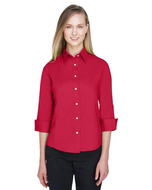 Devon & Jones Ladies' Perfect Fit 3/4-Sleeve Stretch Poplin Blouse DP625W - Dresses Max