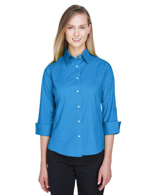 Devon & Jones Ladies' Perfect Fit 3/4-Sleeve Stretch Poplin Blouse DP625W - Dresses Max