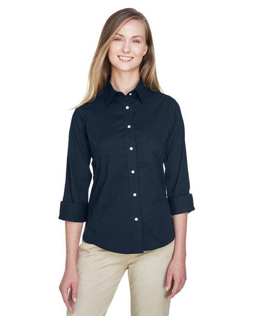 Devon & Jones Ladies' Perfect Fit 3/4-Sleeve Stretch Poplin Blouse DP625W - Dresses Max