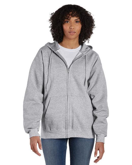 Hanes Adult 9.7 oz. Ultimate Cotton 90/10 Full-Zip Hooded Sweatshirt F280 - Dresses Max