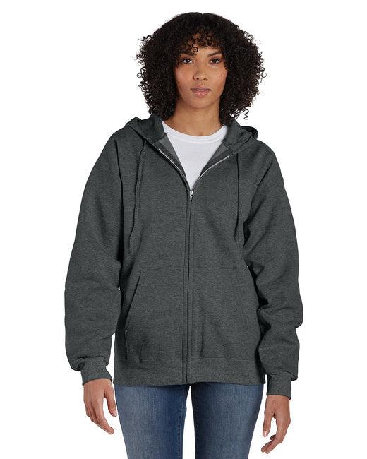 Hanes Adult 9.7 oz. Ultimate Cotton 90/10 Full-Zip Hooded Sweatshirt F280 - Dresses Max