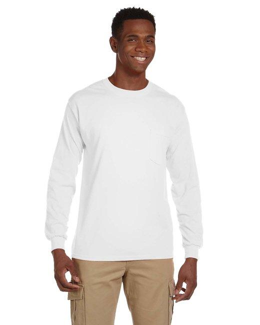 Gildan Adult Ultra Cotton Long-Sleeve Pocket T-Shirt G241 - Dresses Max