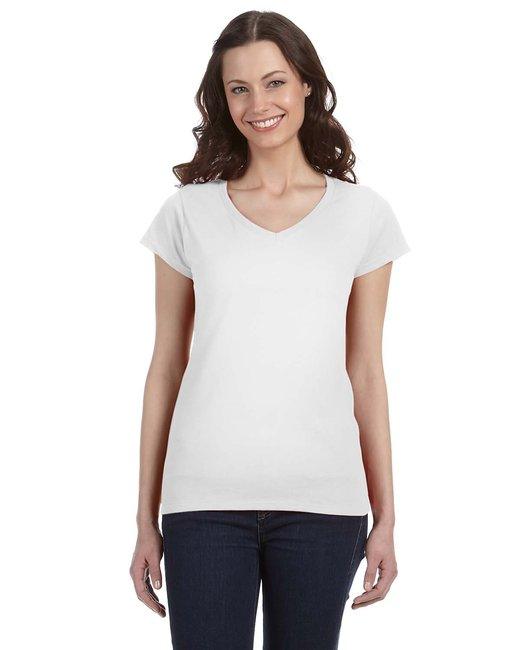 Gildan Ladies' SoftStyle® Fitted V-Neck T-Shirt G64VL - Dresses Max