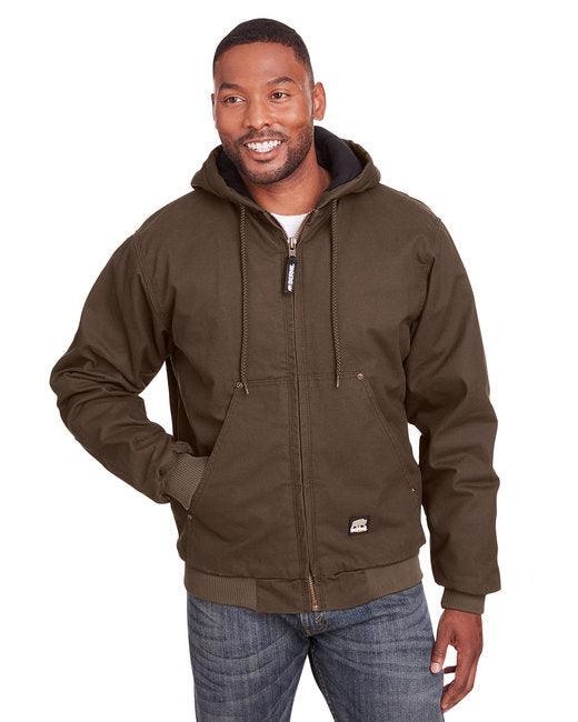 Berne Men's Highland Washed Cotton Duck Hooded Jacket HJ375 - Dresses Max
