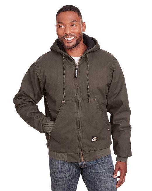 Berne Men's Highland Washed Cotton Duck Hooded Jacket HJ375 - Dresses Max