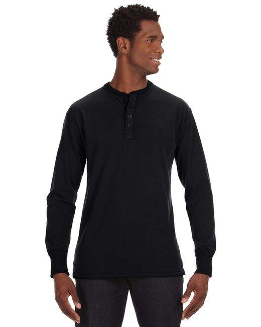 J America Men's Vintage Brushed Jersey Henley JA8244 - Dresses Max