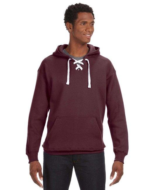 J America Adult Sport Lace Hooded Sweatshirt JA8830 - Dresses Max