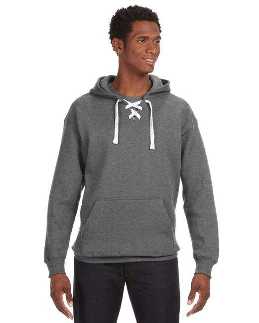 J America Adult Sport Lace Hooded Sweatshirt JA8830 - Dresses Max
