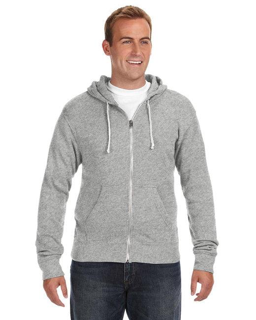 J America Adult Triblend Full-Zip Fleece Hooded Sweatshirt JA8872 - Dresses Max