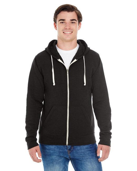 J America Adult Triblend Full-Zip Fleece Hooded Sweatshirt JA8872 - Dresses Max