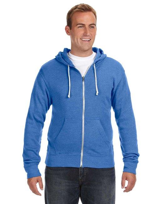 J America Adult Triblend Full-Zip Fleece Hooded Sweatshirt JA8872 - Dresses Max