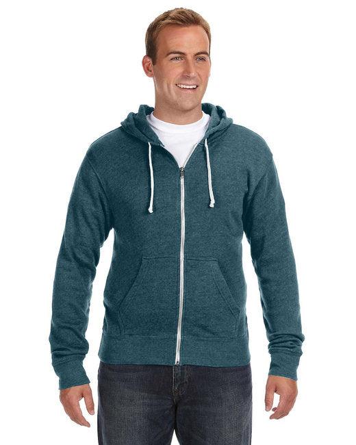J America Adult Triblend Full-Zip Fleece Hooded Sweatshirt JA8872 - Dresses Max