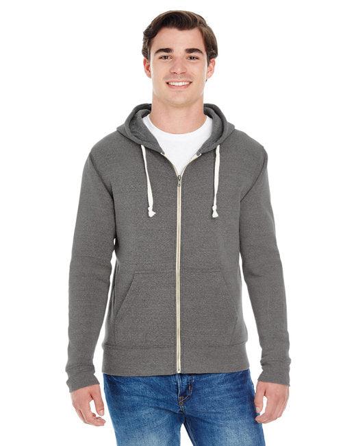J America Adult Triblend Full-Zip Fleece Hooded Sweatshirt JA8872 - Dresses Max