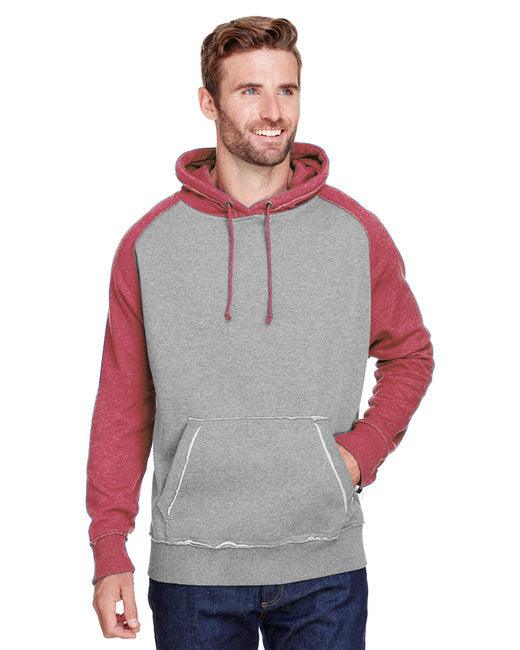 J America Adult Vintage Heather Pullover Hooded Sweatshirt JA8885 - Dresses Max