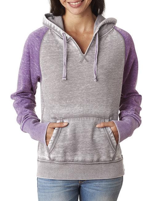 J America Ladies' Zen Contrast Pullover Hooded Sweatshirt JA8926 - Dresses Max