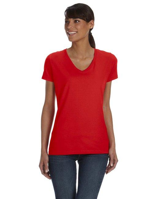 Fruit of the Loom Ladies' HD Cotton V-Neck T-Shirt L39VR - Dresses Max