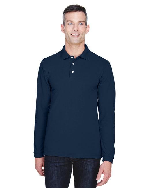 Harriton Men's 5.6 oz. Easy Blend Long-Sleeve Polo M265L - Dresses Max