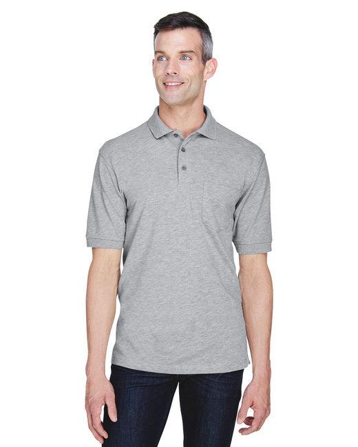 Harriton Men's 5.6 oz. Easy Blend Polo with Pocket M265P - Dresses Max