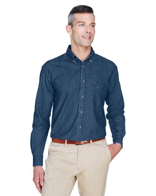 Harriton Men's 6.5 oz. Long-Sleeve Denim Shirt M550 - Dresses Max