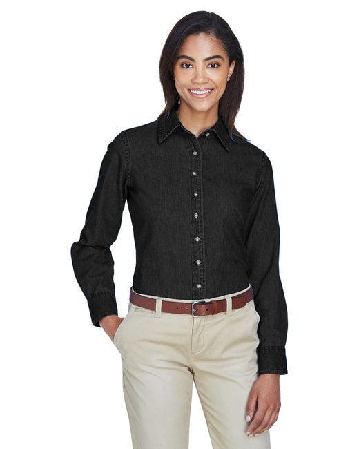Harriton Ladies' 6.5 oz. Long-Sleeve Denim Shirt M550W - Dresses Max