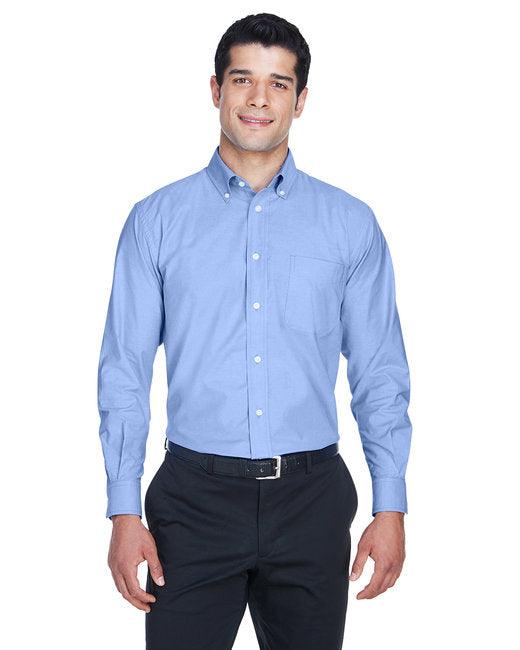 Harriton Men's Long-Sleeve Oxford with Stain-Release M600 - Dresses Max