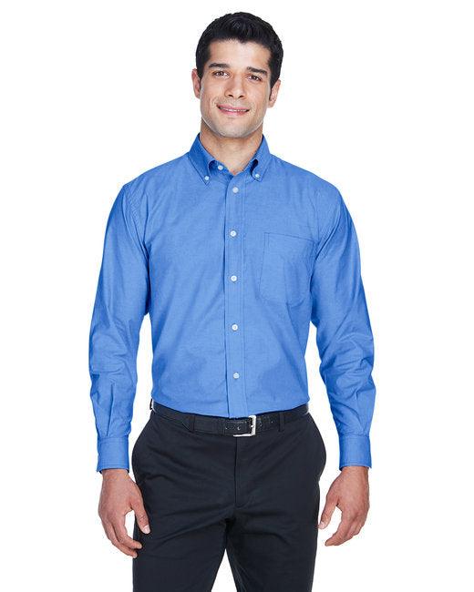 Harriton Men's Long-Sleeve Oxford with Stain-Release M600 - Dresses Max