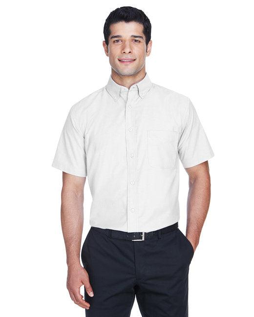 Harriton Men's Short-Sleeve Oxford with Stain-Release M600S - Dresses Max
