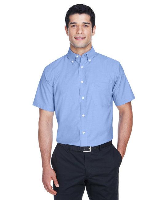 Harriton Men's Short-Sleeve Oxford with Stain-Release M600S - Dresses Max