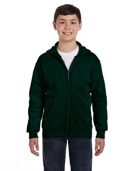 Hanes Youth 7.8 oz. EcoSmart 50/50 Full-Zip Hooded Sweatshirt P480 - Dresses Max