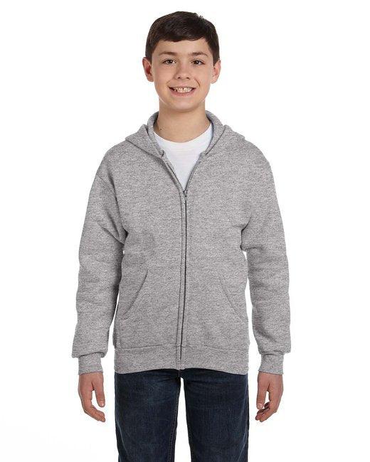 Hanes Youth 7.8 oz. EcoSmart 50/50 Full-Zip Hooded Sweatshirt P480 - Dresses Max