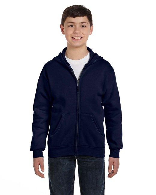 Hanes Youth 7.8 oz. EcoSmart® 50/50 Full-Zip Hooded Sweatshirt P480 - Dresses Max