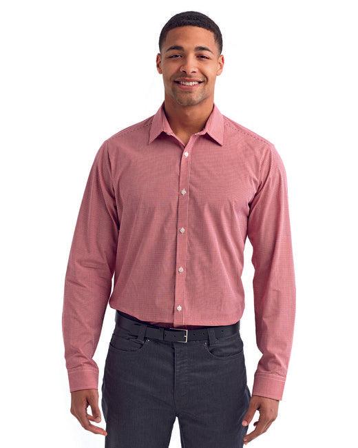 Artisan Collection by Reprime Men's Microcheck Gingham Long-Sleeve Cotton Shirt RP220 - Dresses Max
