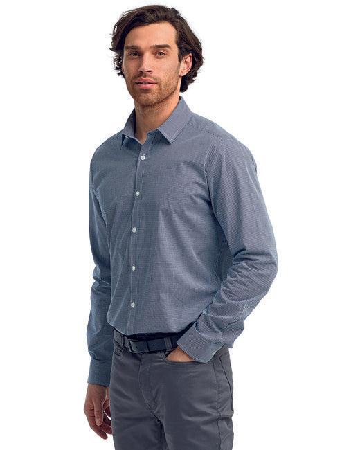Artisan Collection by Reprime Men's Microcheck Gingham Long-Sleeve Cotton Shirt RP220 - Dresses Max