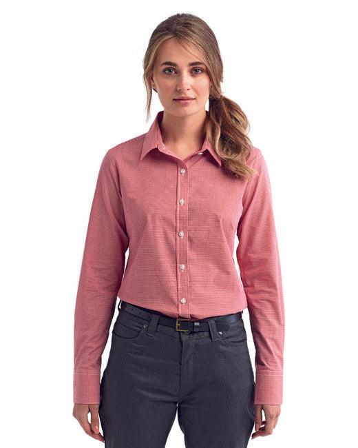 Artisan Collection by Reprime Ladies' Microcheck Gingham Long-Sleeve Cotton Shirt RP320 - Dresses Max