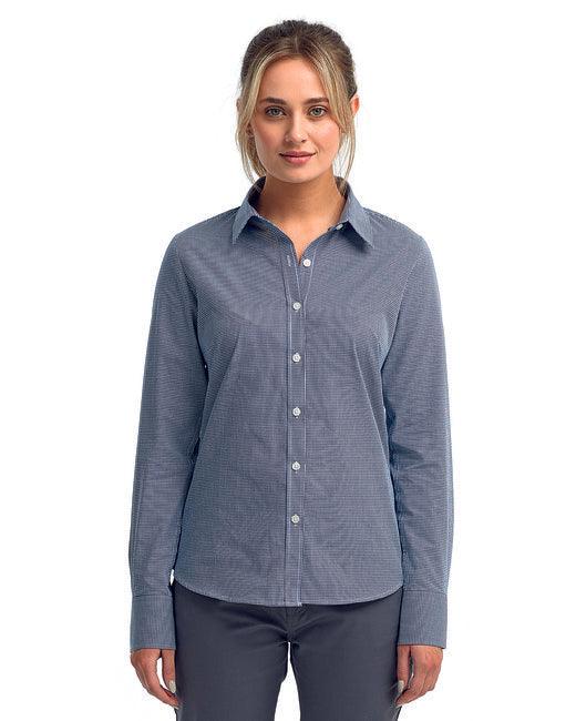 Artisan Collection by Reprime Ladies' Microcheck Gingham Long-Sleeve Cotton Shirt RP320 - Dresses Max