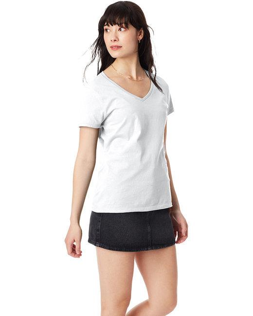 Hanes Ladies' Perfect-T V-Neck T-Shirt S04V - Dresses Max